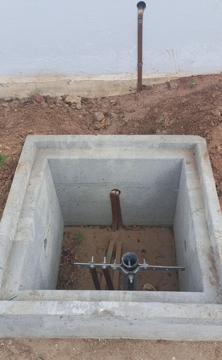 Earthing Pit Installation with Copper Strip