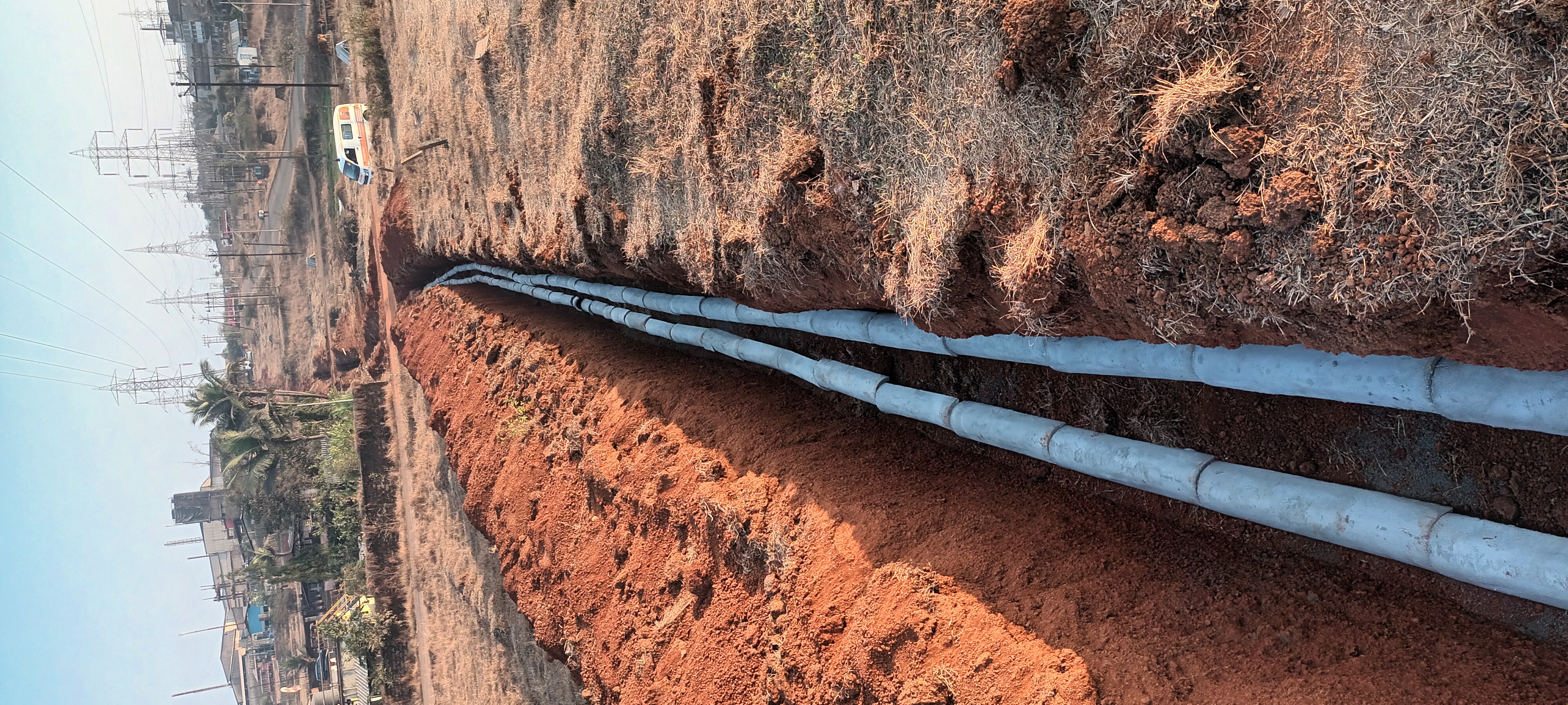 HT Cable Laying with Half-Round Pipe Conduit